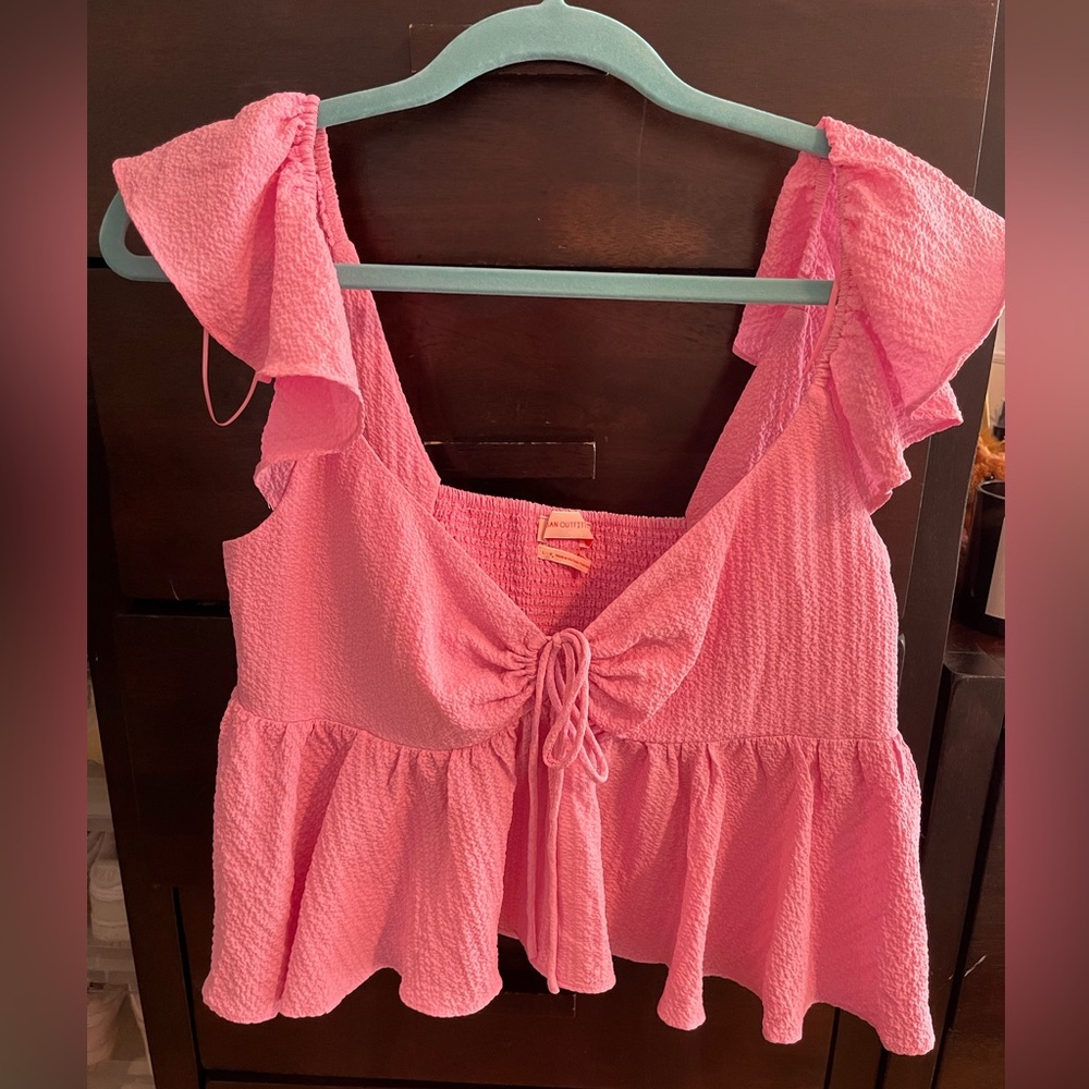 Urban outfitters babydoll bubblegum pink blouse size large
